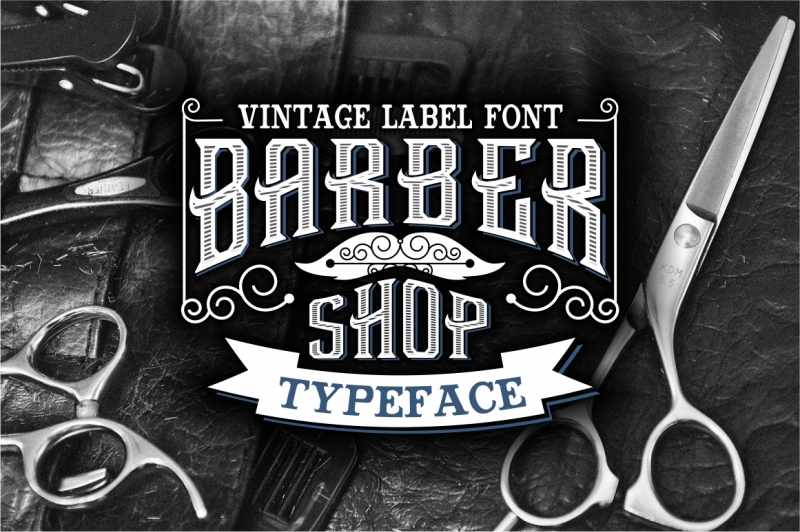 Vintage Barber Shop Letters By Vintage Font Lab | TheHungryJPEG.com