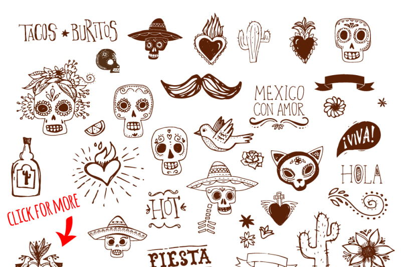 mexican-hand-drawn-doodles-set