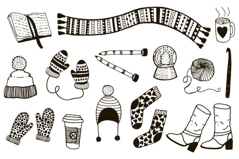 set-of-winter-doodle