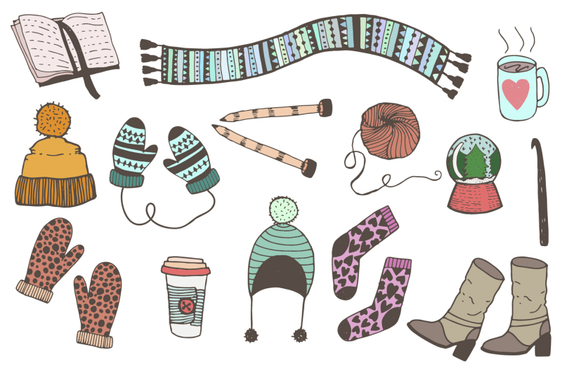 set-of-winter-doodle
