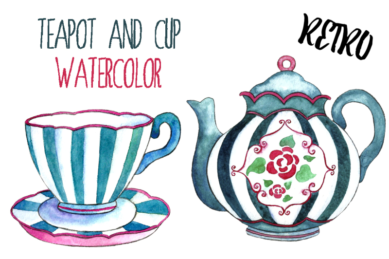 watercolor-teapots-and-cups