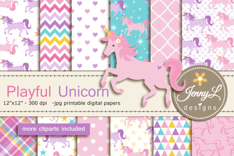 unicorn-digital-papers-and-clipart