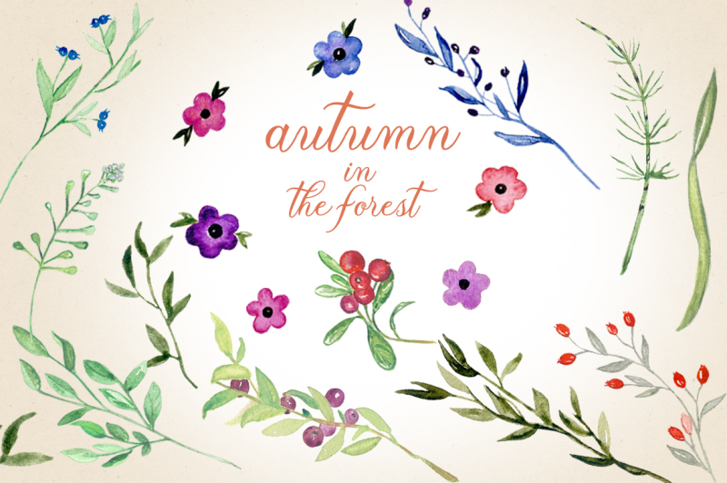 autumn-in-the-forest-watercolor-clipart-set