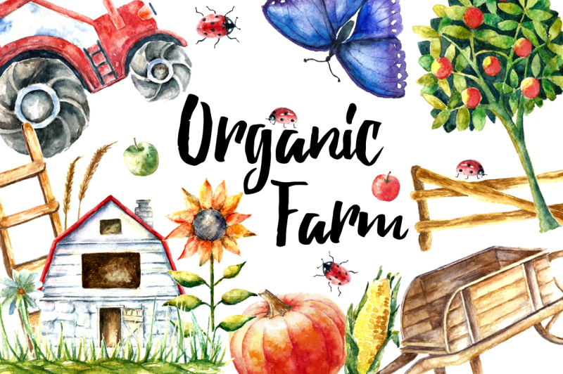 watercolor-organic-farm