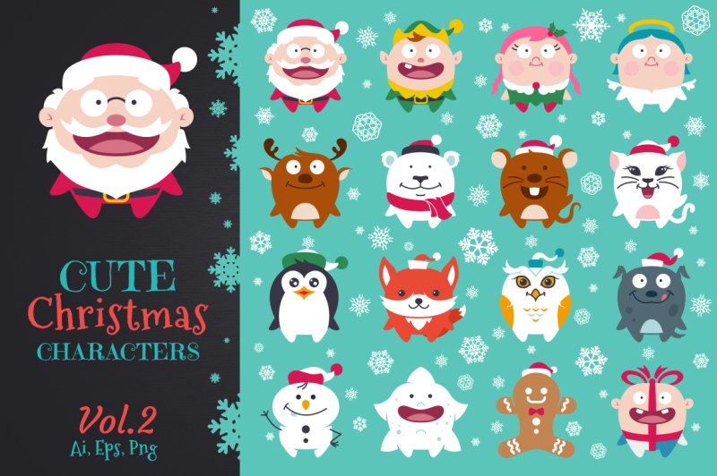 cute-flat-christmas-characters-vol-2