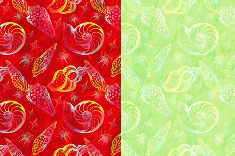 watercolor-colorful-patterns-seashells