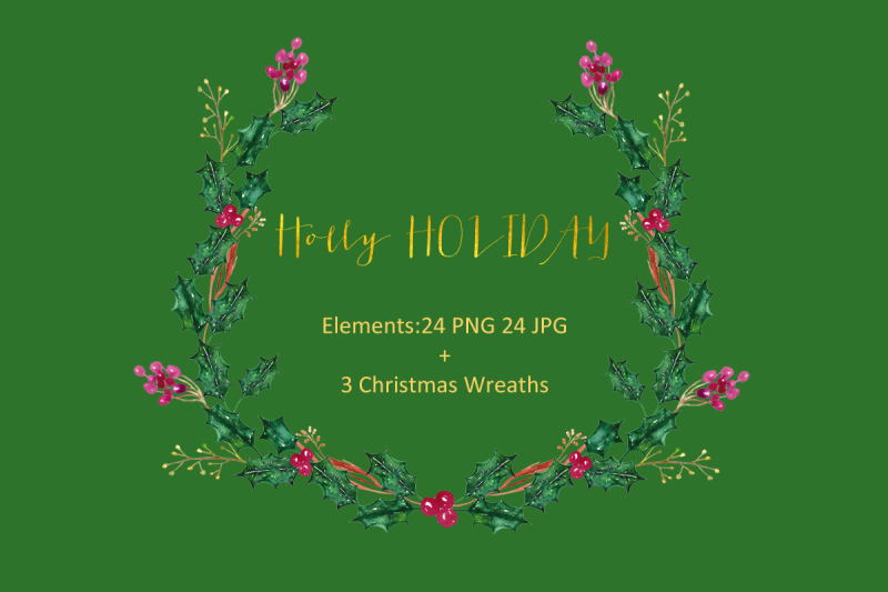 holly-holiday-christmas-watercolor-clipart