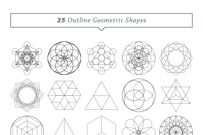 25 Outline Geometric Shapes By Dreamstale | TheHungryJPEG.com