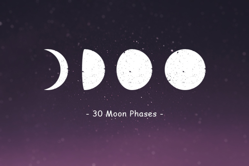 Flat Moon Phases Clip Art Set By Dreamstale | TheHungryJPEG.com