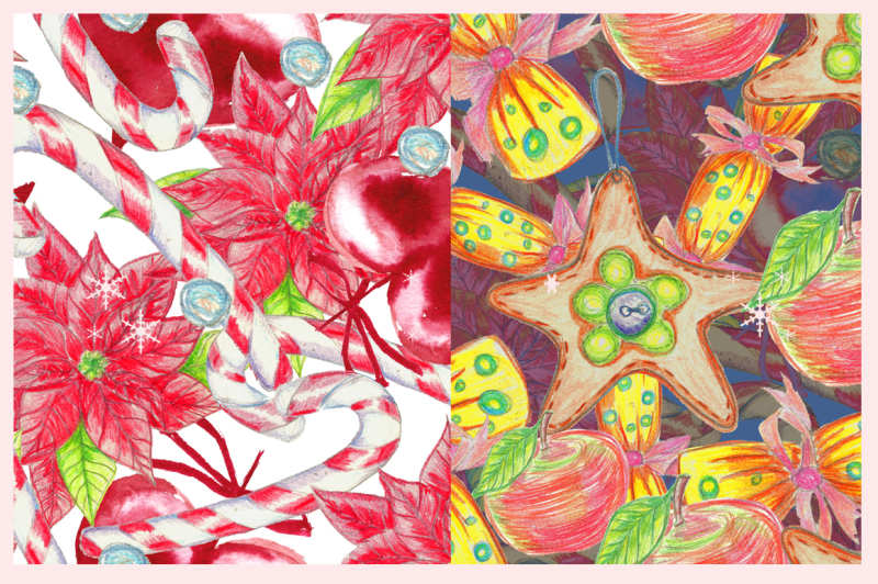watercolor-christmas-patterns