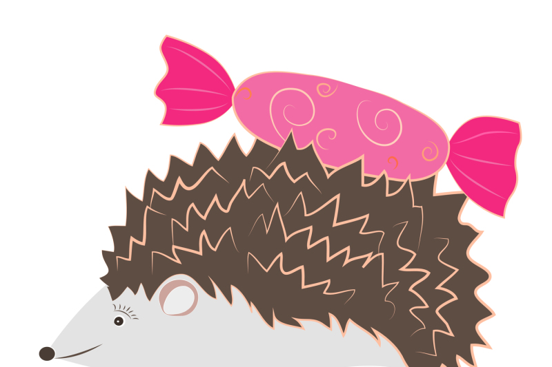 hedgehog-sniffs-candy-set-vector-images-two-jpeg-file-with-a-resolution-of-300-dpi-and-eps-10-suitable-for-printing-any-size