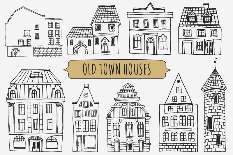 old-town-houses-pattern