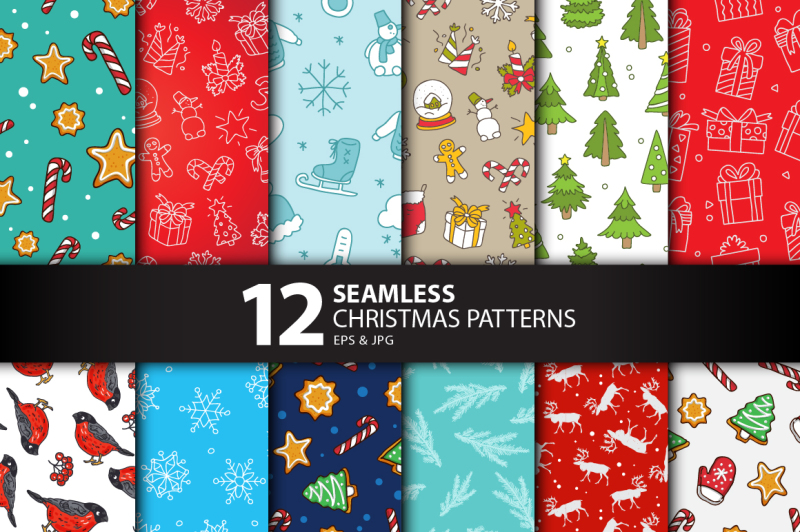 12-seamless-christmas-patterns