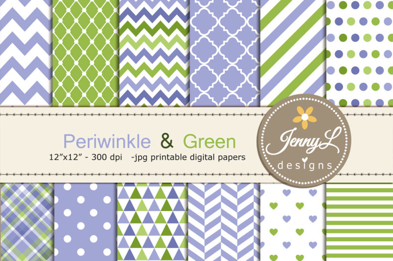 periwinkle-and-green-digital-papers