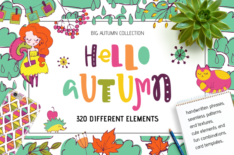 hello-autumn-handdrawn-elements-set