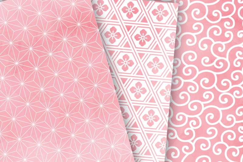 pink-japanese-watercolor-patterns-seamless-digital-scrapbook