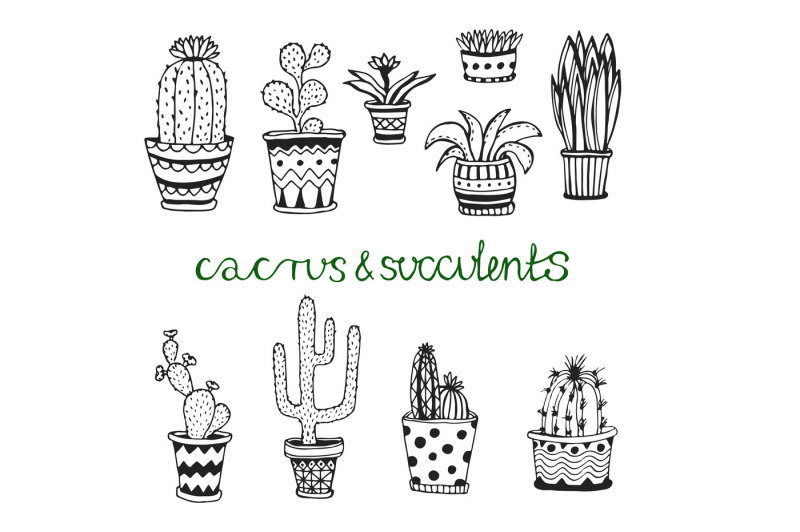 doodle-cactus-set-vector-art
