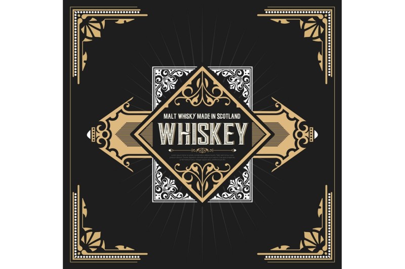 vintage-label-design-for-whiskey-and-wine-label-restaurant-banner-beer-label-vector-illustration