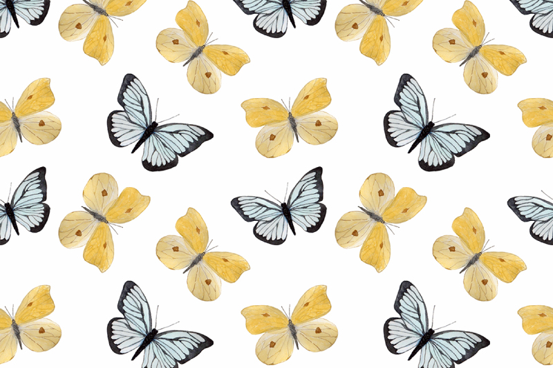 watercolor-patterns-with-butterflies