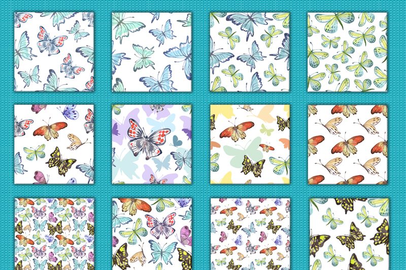 watercolor-patterns-with-butterflies