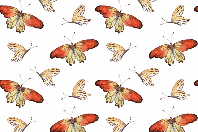 watercolor-patterns-with-butterflies