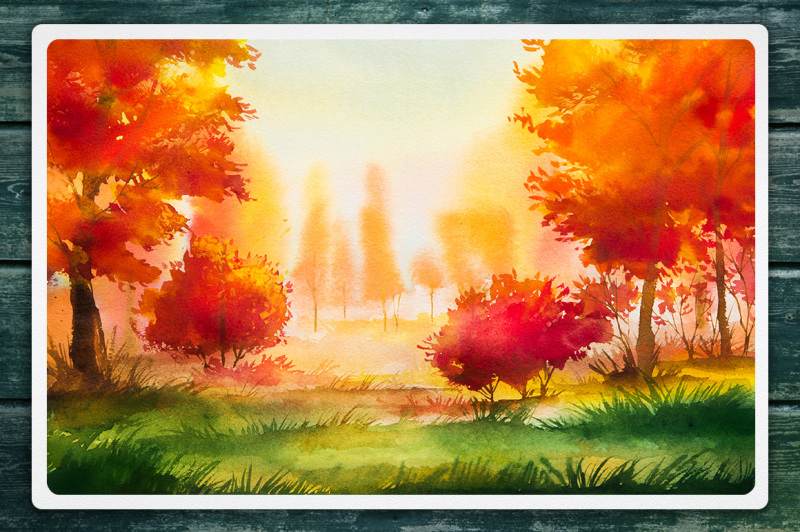 autumn-watercolor-landscapes