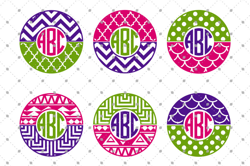 Download Patterned Circle Monogram Frames Files By SVG Cut Studio | TheHungryJPEG.com