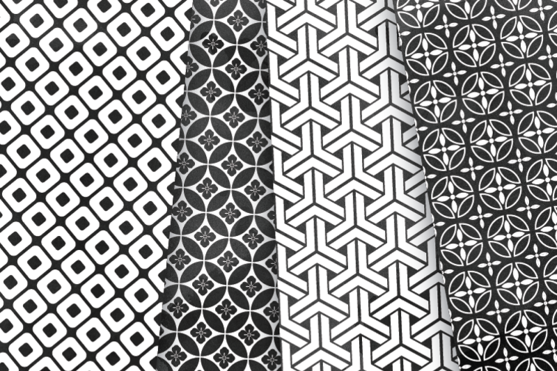 black-watercolour-japanese-seamless-patterns