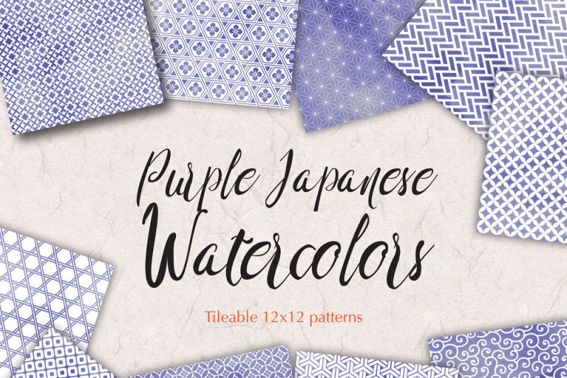 purple-japanese-watercolor-patterns-seamless-digital-background-paper