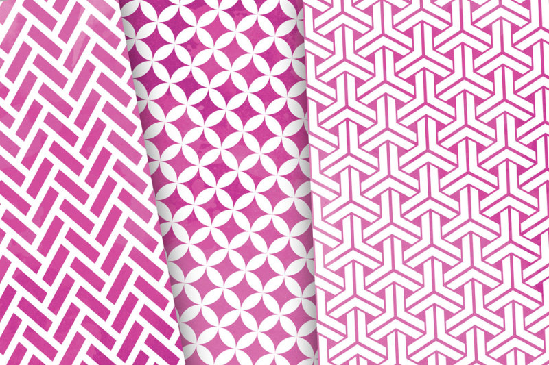 pink-magenta-watercolor-digital-paper-japan-patterns-seamless-backgrounds
