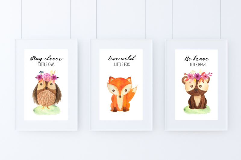 watercolor-forest-animals-set