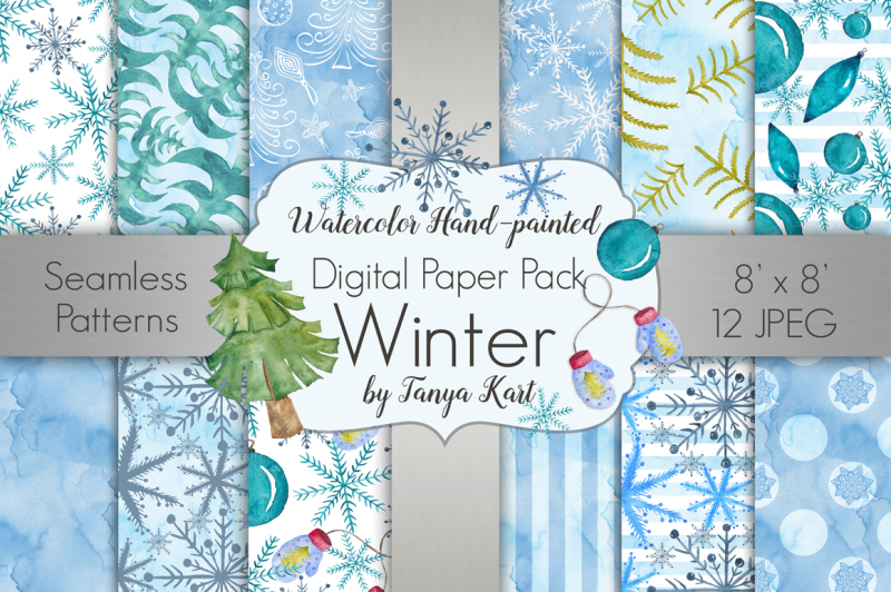 winter-watercolor-digital-paper-pack