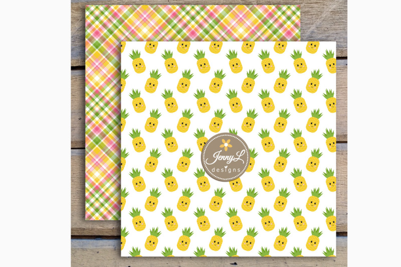 kawaii-pineapple-digital-papers-and-cliparts