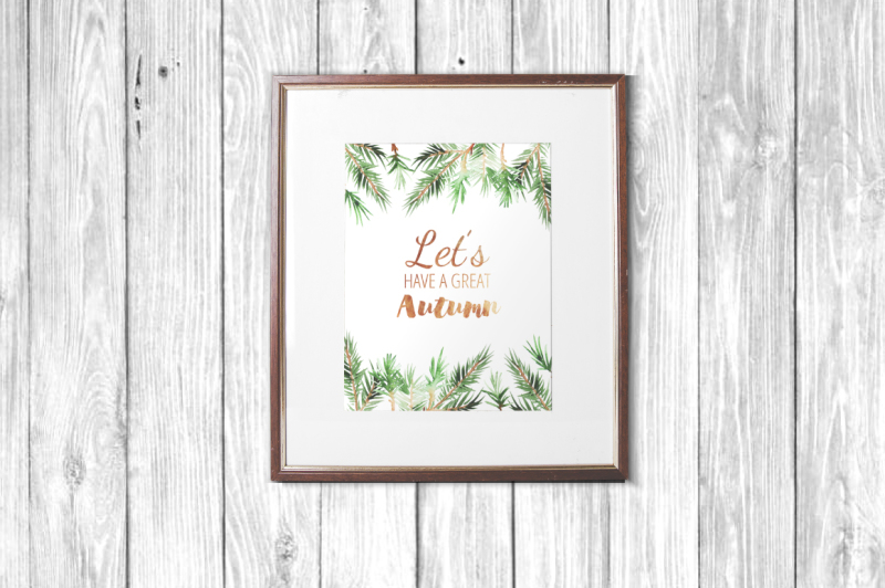 watercolor-pine-branches-set