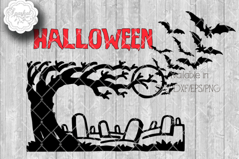 Halloween Graveyard Cutting File By Sparkal Designs Thehungryjpeg Com