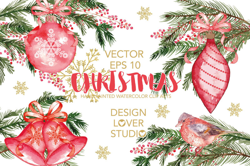 vector-watercolor-christmas-cliparts