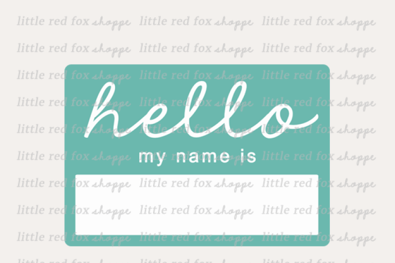 Hello Name Clipart By Little Red Fox Shoppe Thehungryjpeg Com