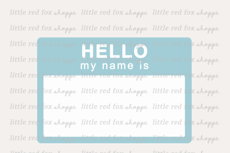Hello Name Clipart By Little Red Fox Shoppe Thehungryjpeg Com