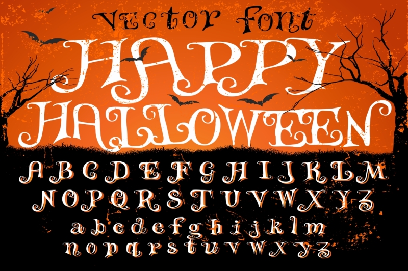 Download Happy Halloween - vector font By Vintage Font Lab ...