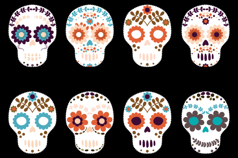 halloween-flower-skulls-day-of-the-dead-sugar-skull-clipart