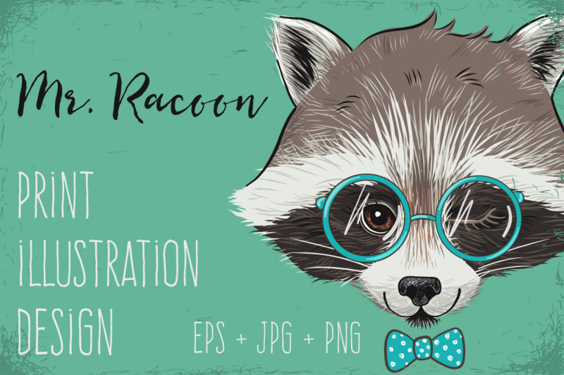 mr-raccoon-print-illustration