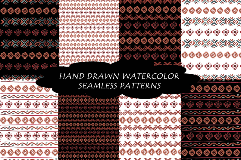 watercolor-boho-seamless-patterns