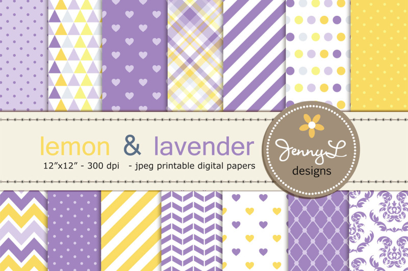 lemon-and-lavender-digital-papers