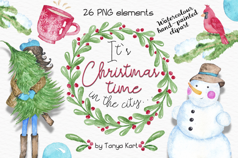 it-s-christmas-time-in-the-city-watercolor-clipart
