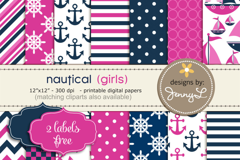 nautical-girl-digital-papers
