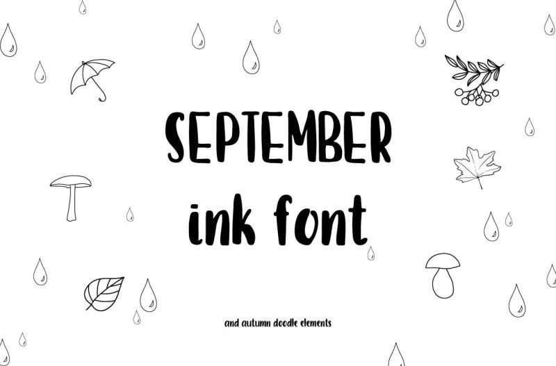september-font-and-doodles