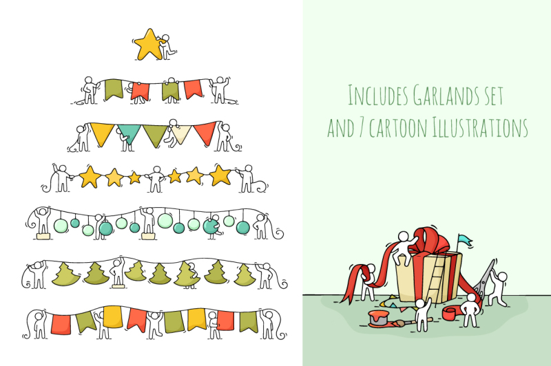 cartoon-christmas-set-with-people