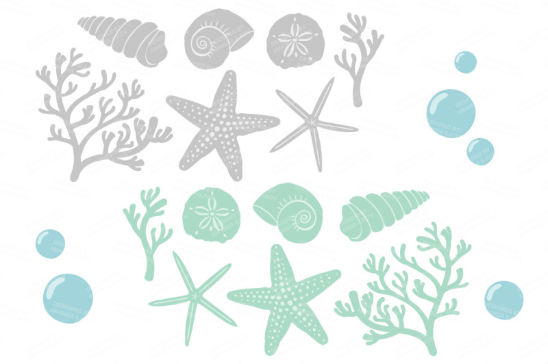 seashore-shells-and-coral-clipart-in-blue-and-mint