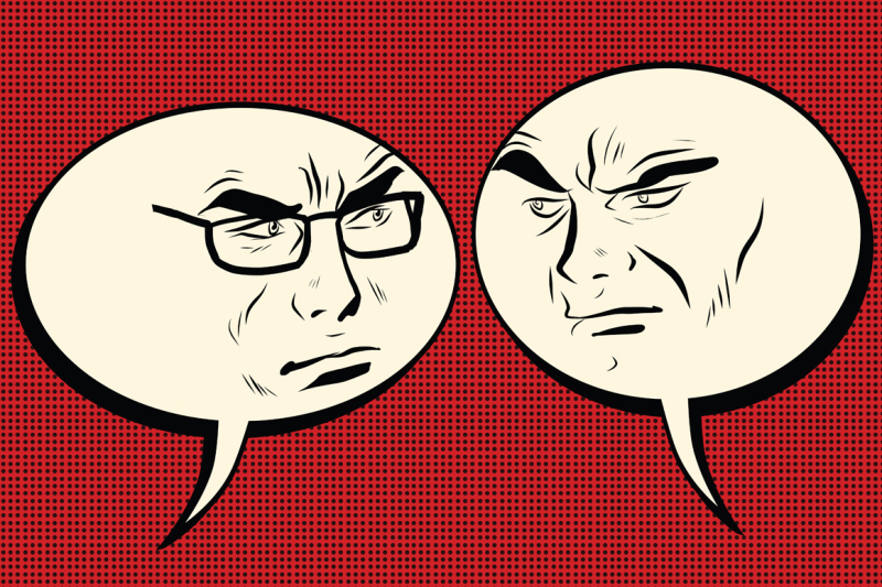 two-angry-men-talking-comic-bubble-smiley-face