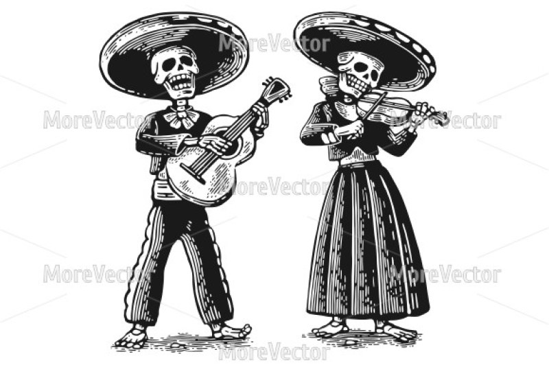 the-skeleton-in-the-mexican-national-costumes-dance-sing-and-play-the-guitar-violin-trumpet